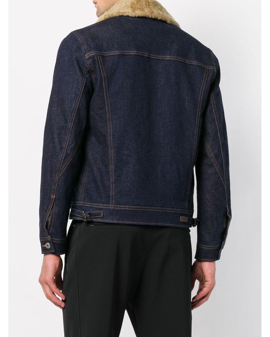 Woolrich Denim Shearling Jacket in Blue 