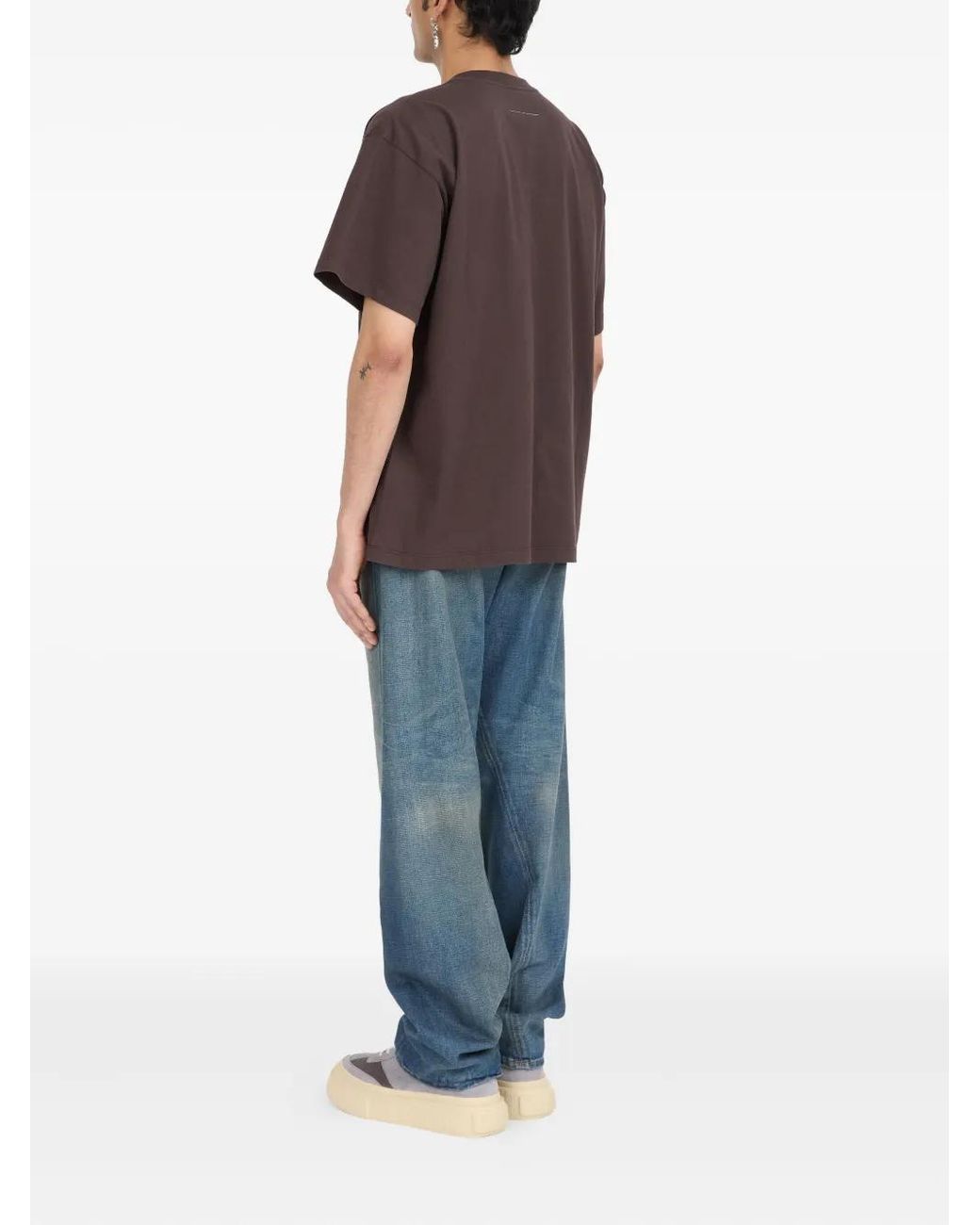 MM6 by Maison Margiela Brown Crew Neck T-Shirt for men
