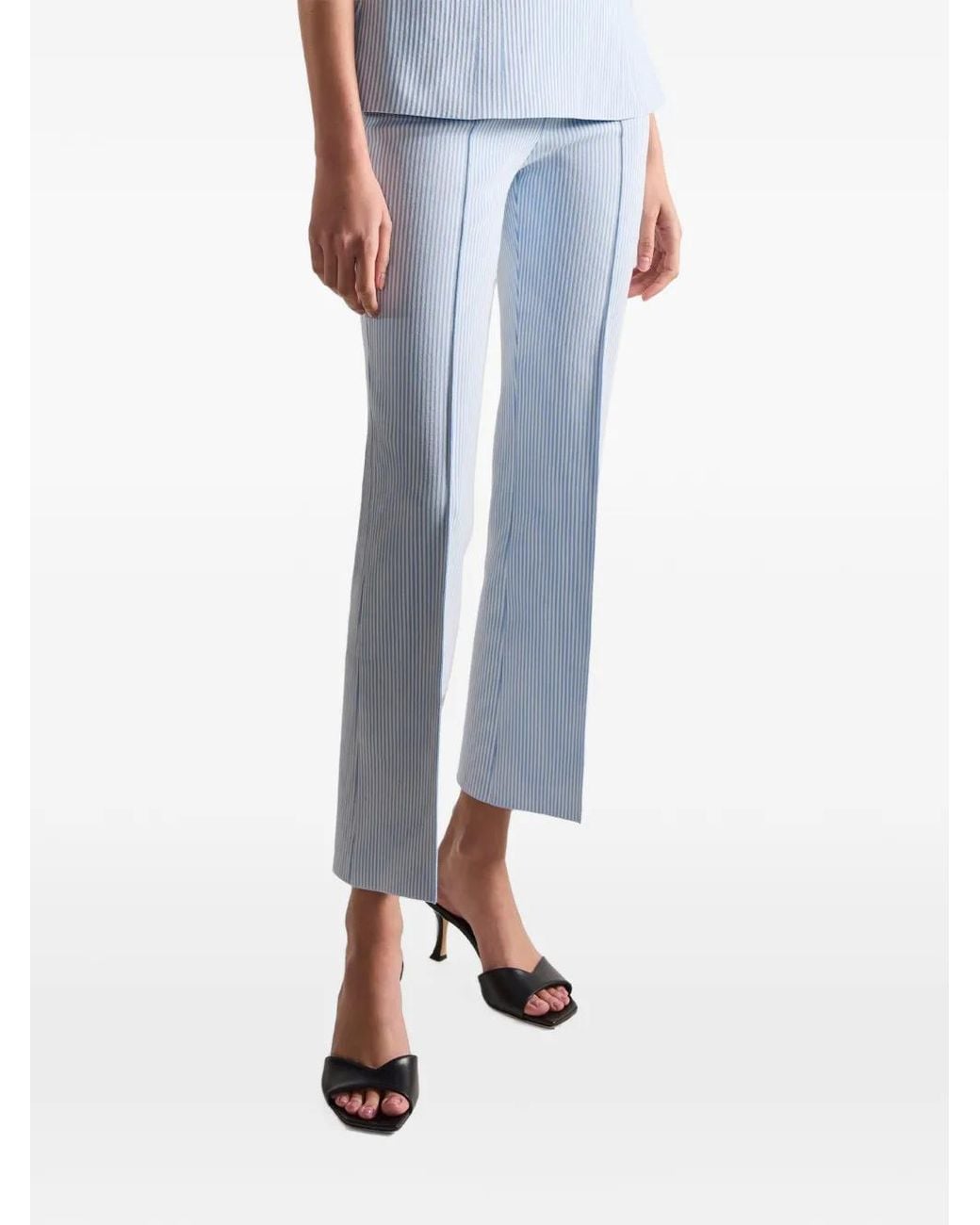 High Sport Blue Seersucker Kick Trousers