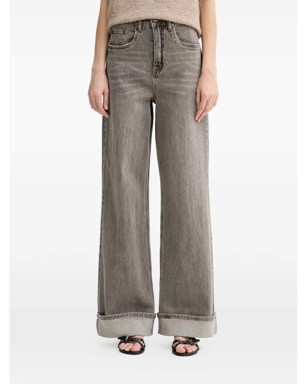 Gestuz Gray Sara Wide-Leg Jeans