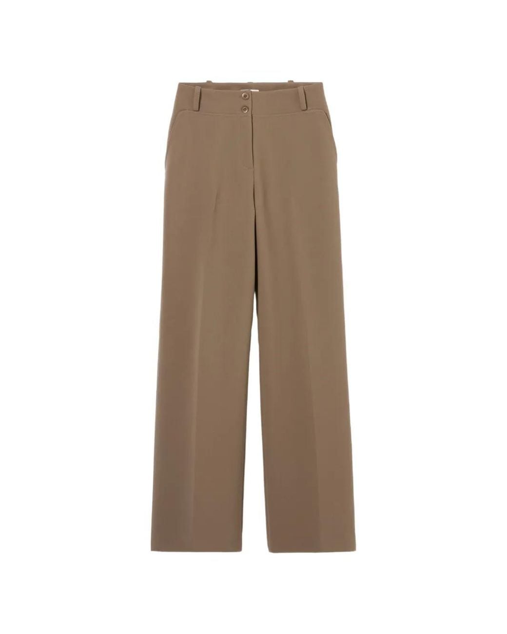Claudie Pierlot Natural Pantalon À Coupe Droite
