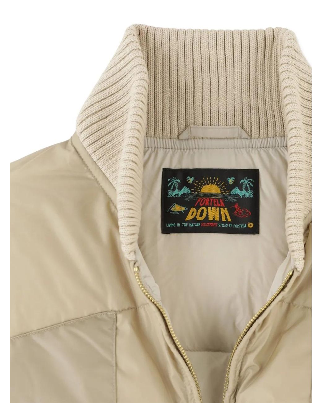 Fortela Natural Quilted-Pattern Gilet for men