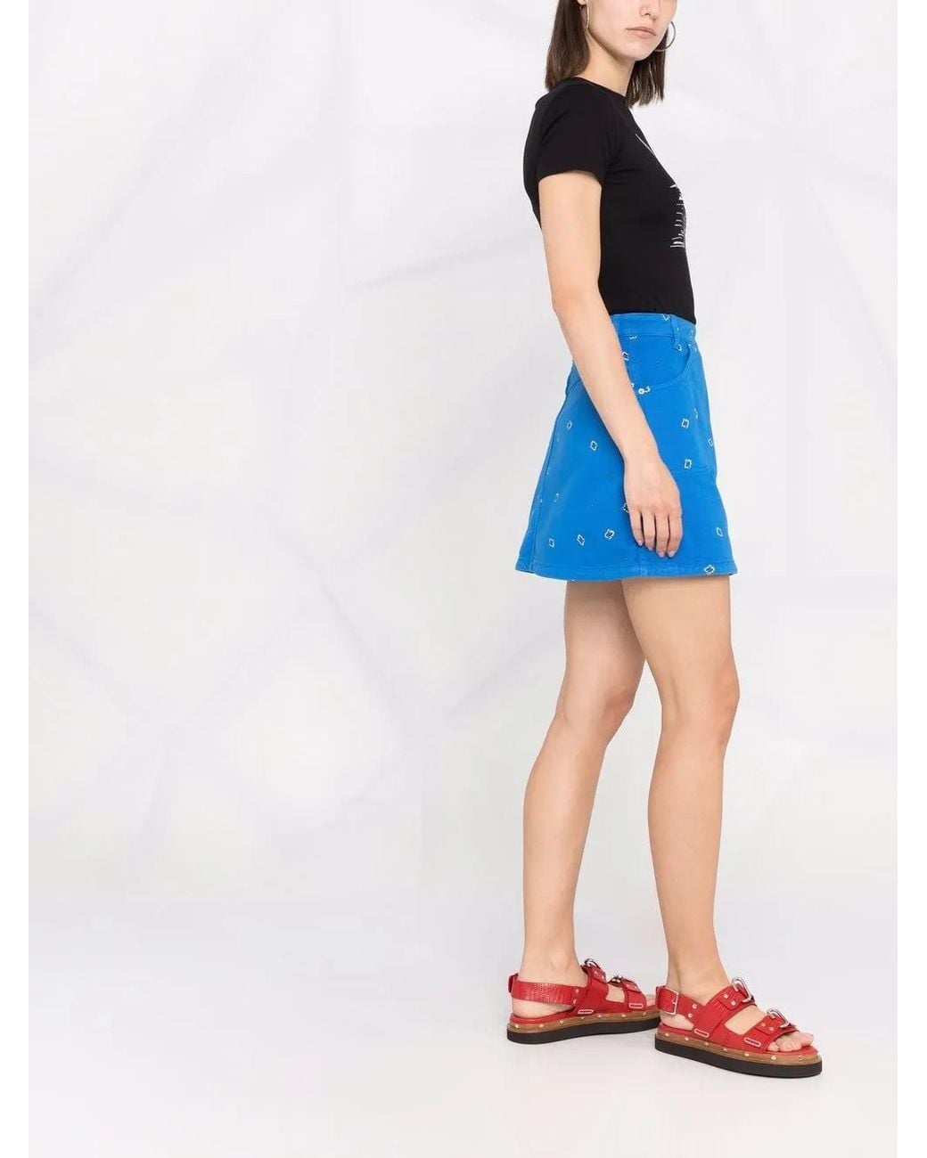 KENZO Blue Paisley-Print Skirt