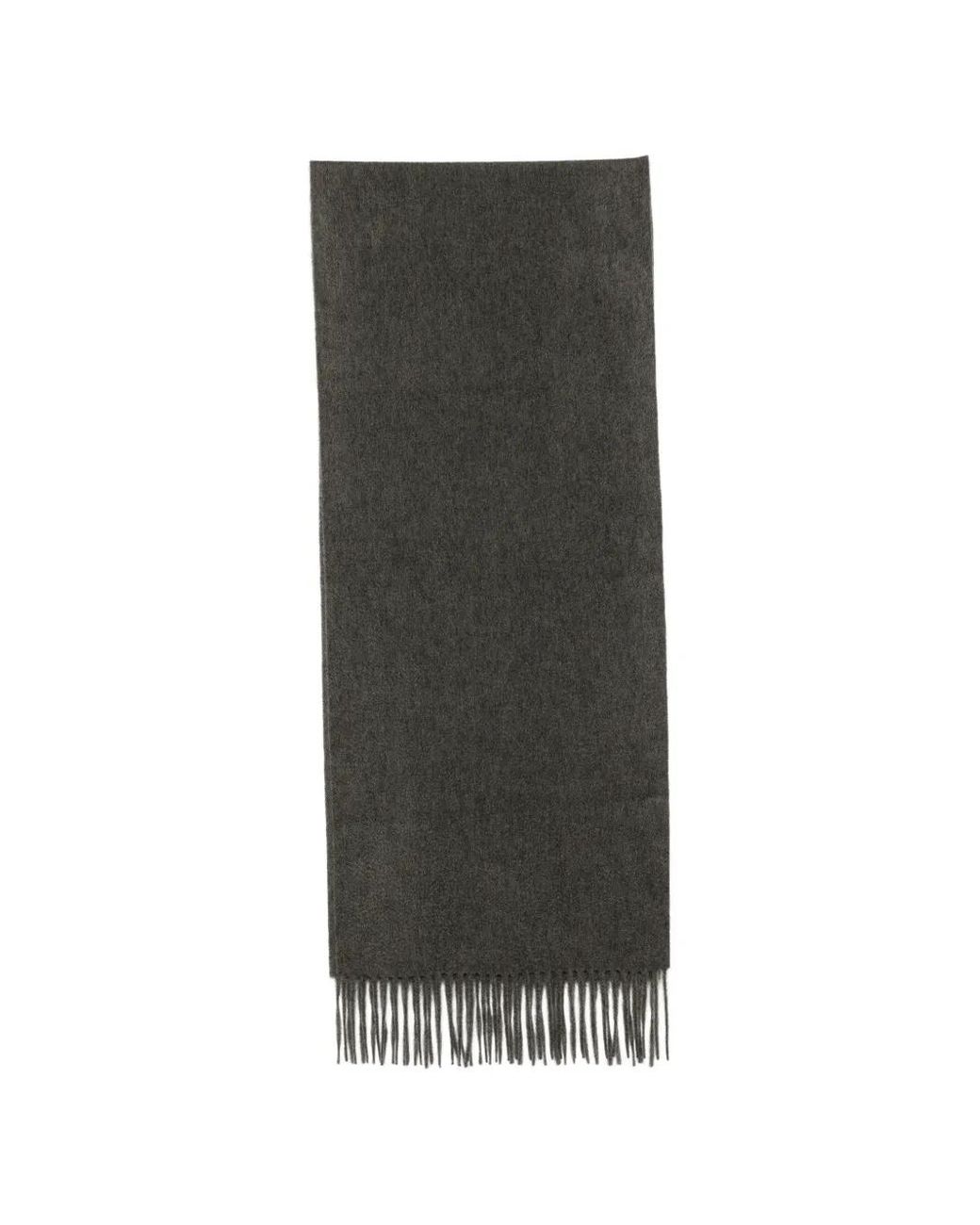 N.Peal Cashmere Gray Fringed Woven Scarf