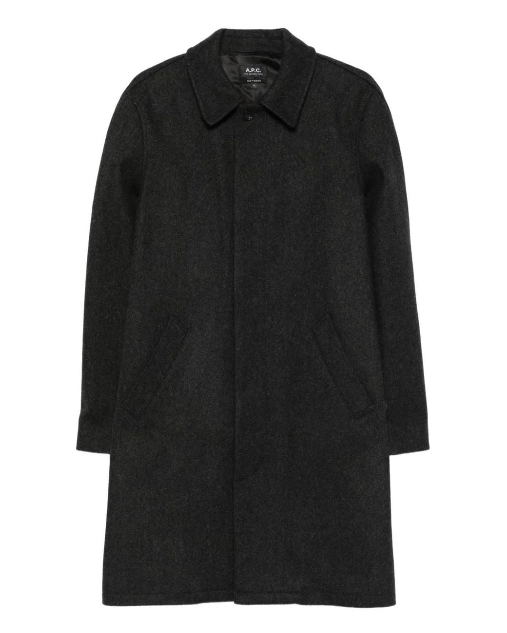 A.P.C. Black Welt-Pocket Wool-Blend Coat for men