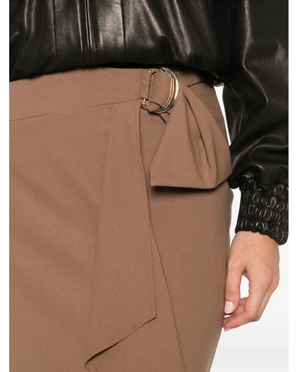 Max Mara Brown Jupe Mi-Longue Volantée À Boucle