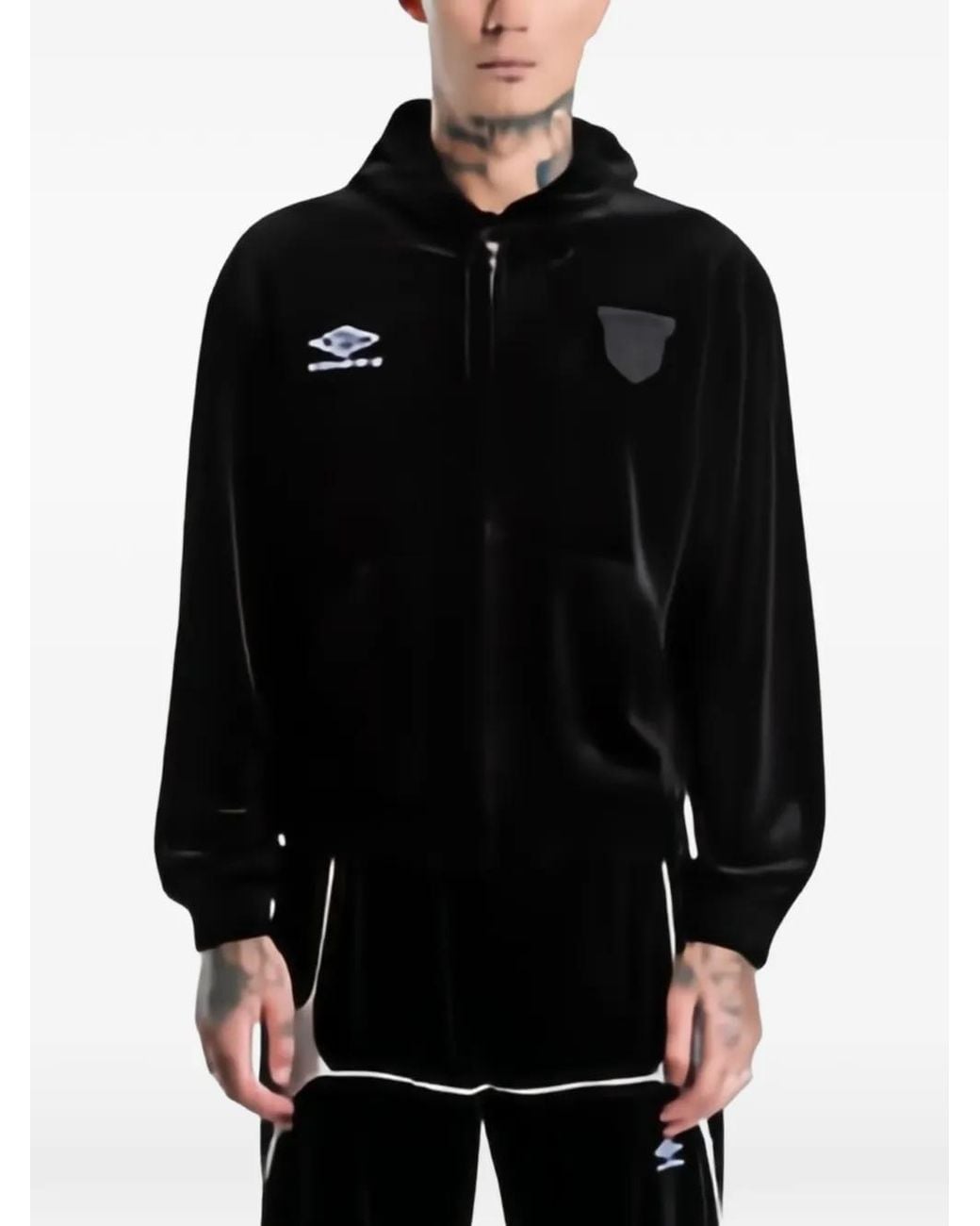 Umbro Black Velvet Masked Hoodie for men