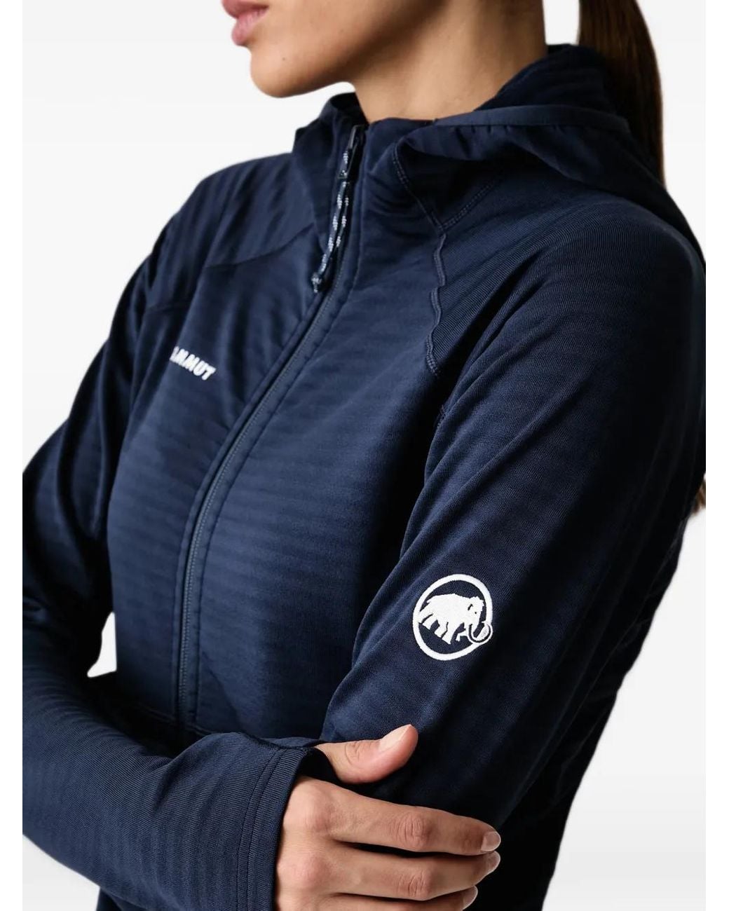Mammut Blue Taiss Logo-Patch Hooded Jacket