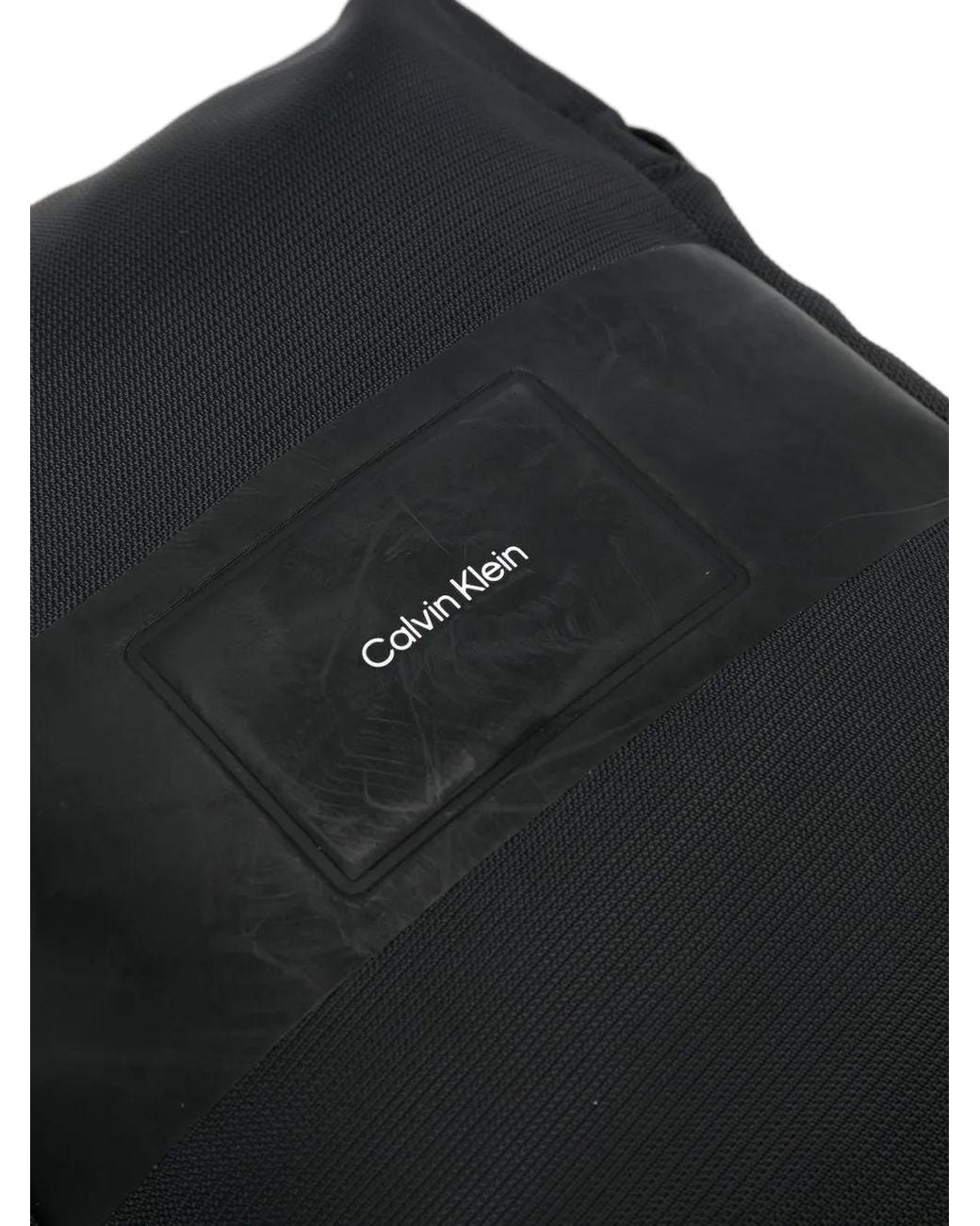 Calvin Klein Black Logo-Patch Shoulder Bag for men