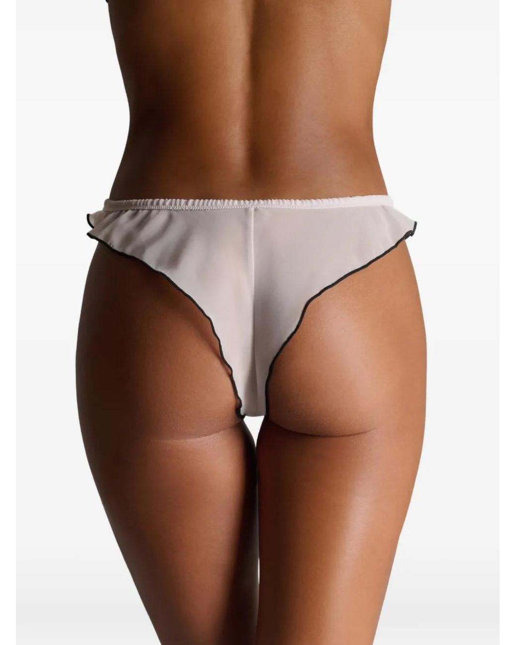 Maison Close White La Parisienne Ruffled Tanga