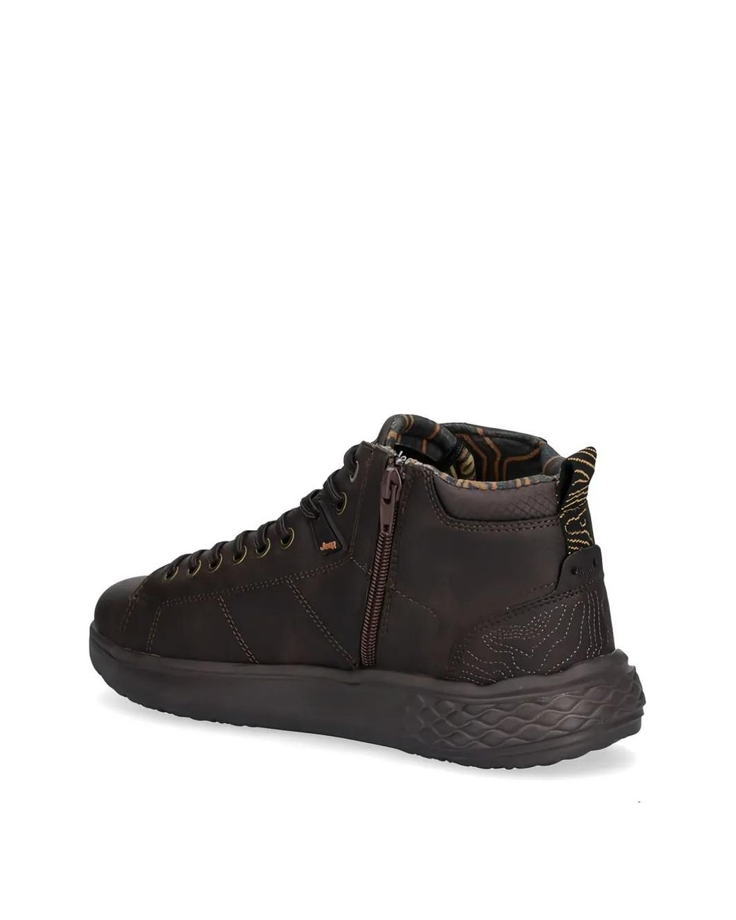 Jeep Brown Zip Lace-Up Sneakers for men