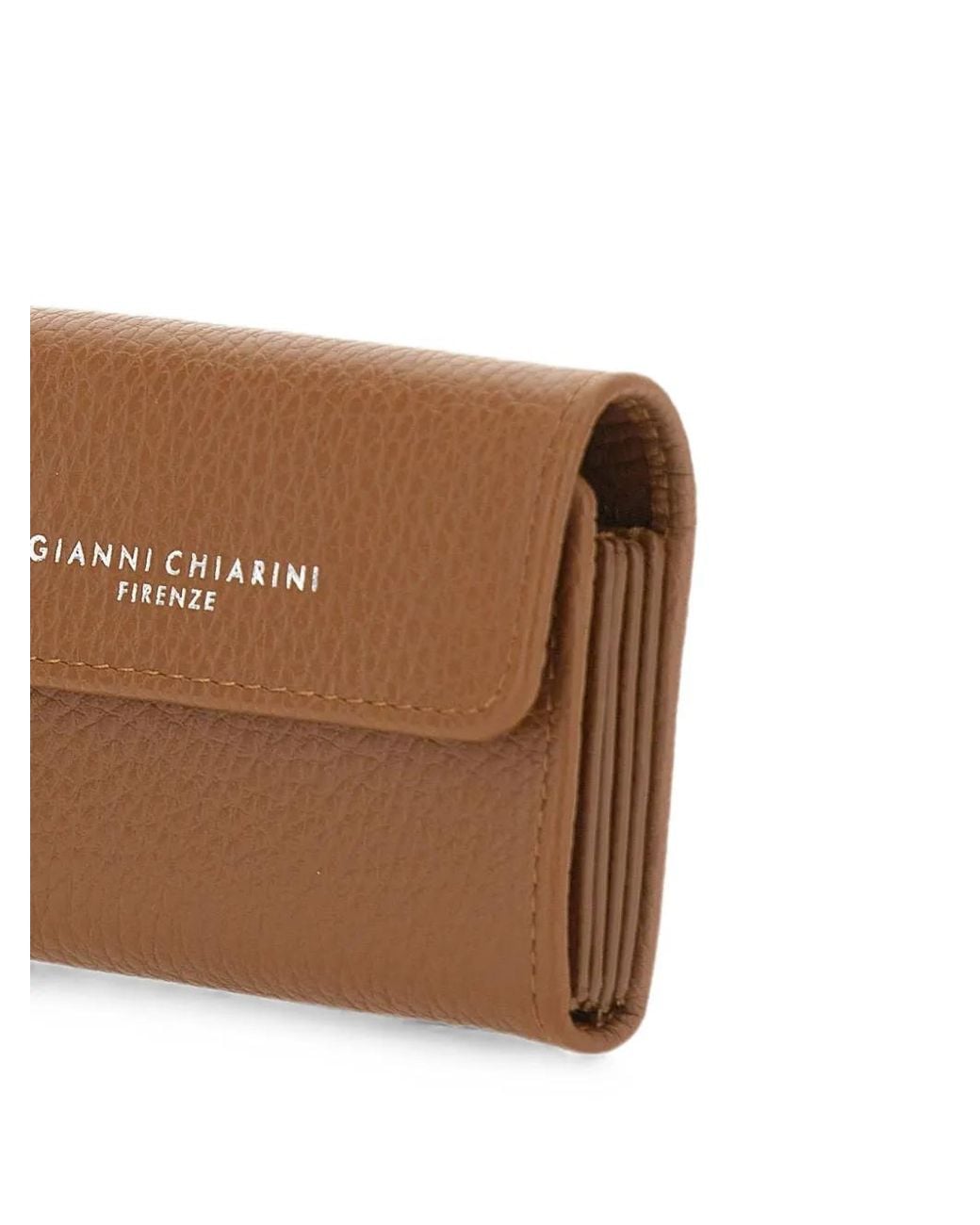 Gianni Chiarini Brown Dollaro Hammered Leather Wallet