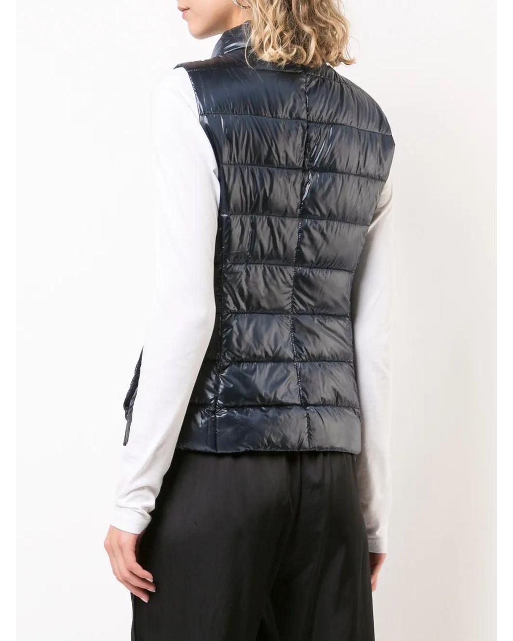 Herno Blue Zip Quilted Gilet