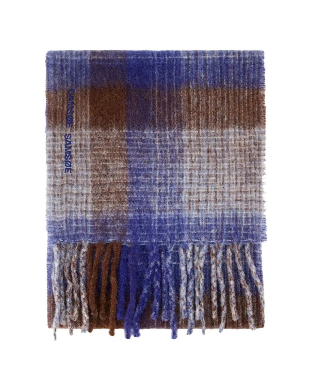 Samsøe & Samsøe Purple Alex Checked Fringed Scarf