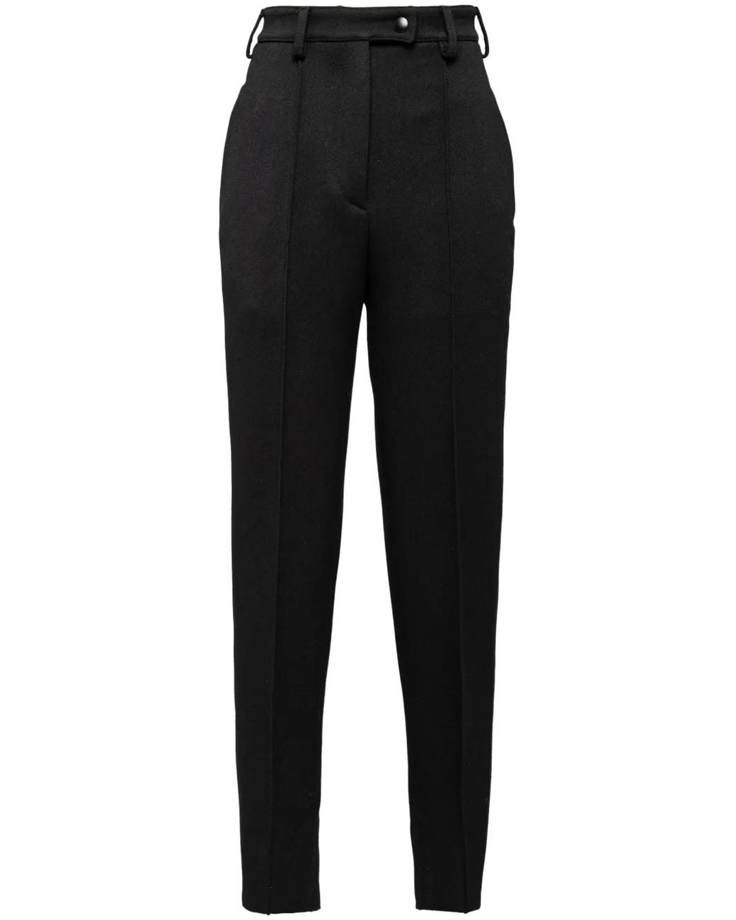 Pantalón Negro Estilo Cigarette, Mujer, Talla Prada de color Black