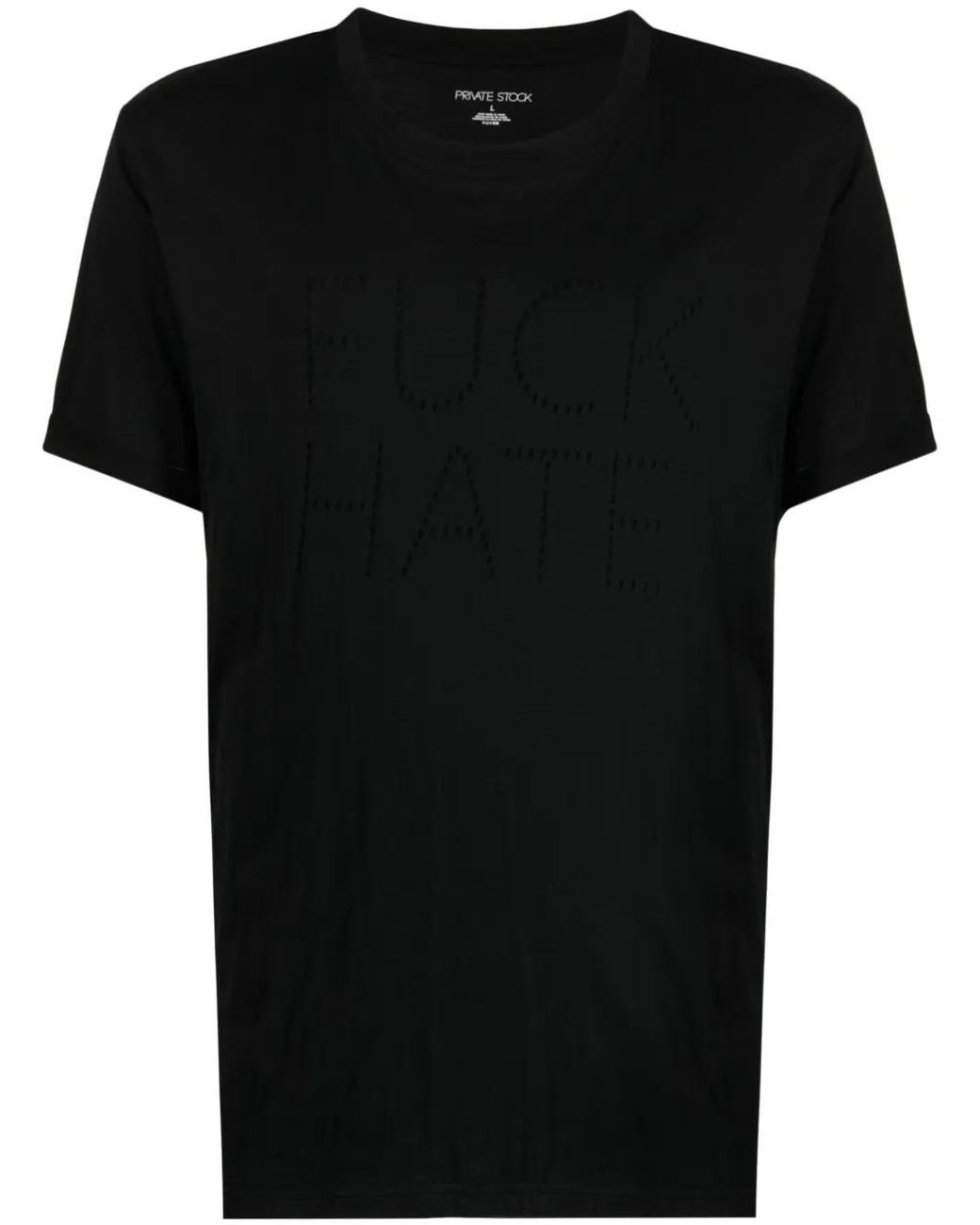 Private Stock Black The Haine Cotton T-Shirt for men