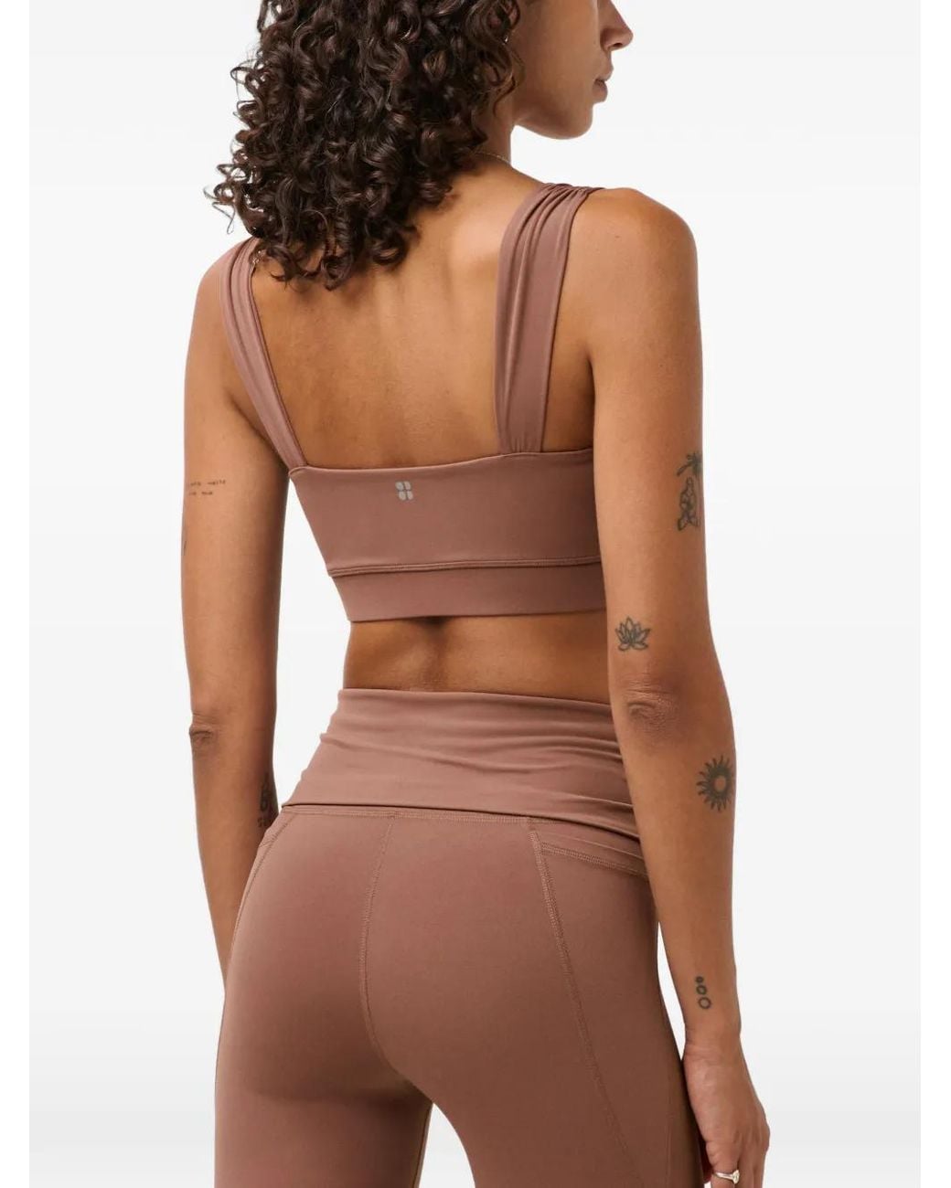 Sweaty Betty Brown Gathered-Strap Performance Top