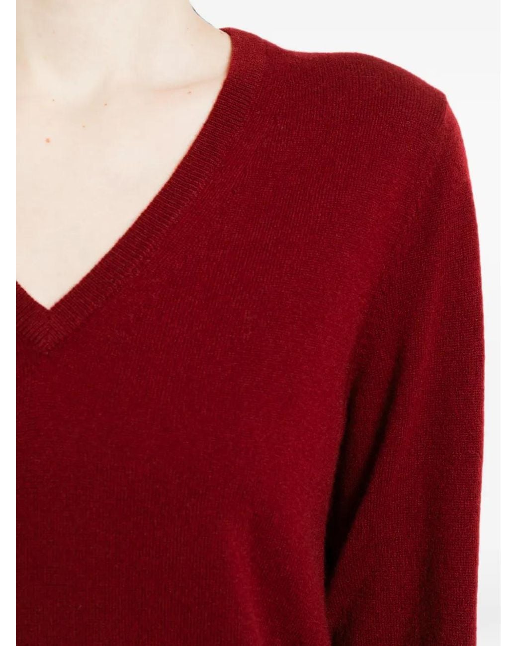 N.Peal Cashmere Red Phoebe V-Neck Top