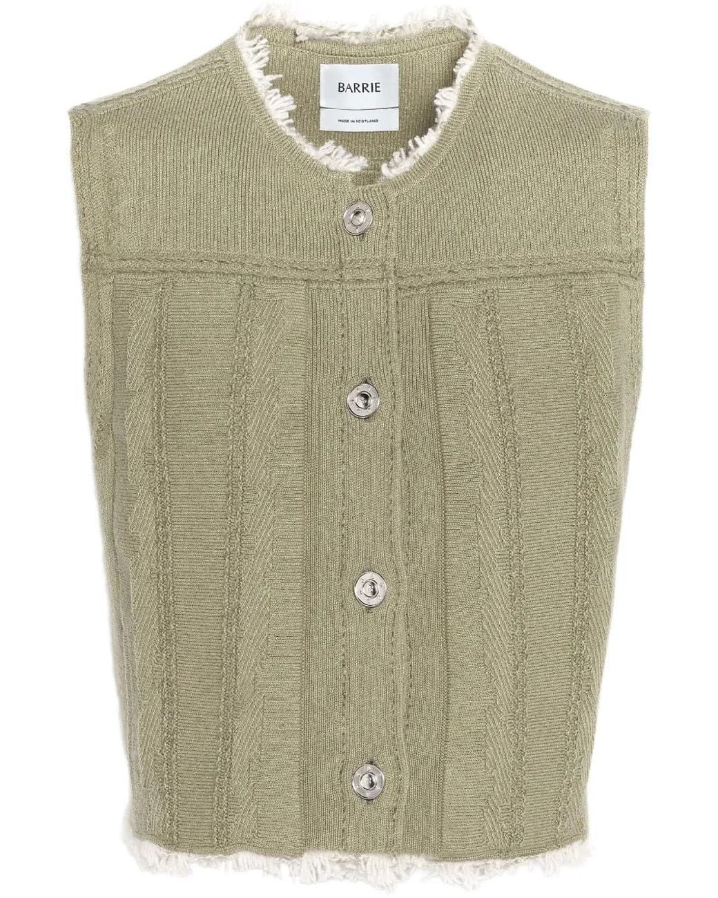 Barrie Green Frayed Denim Vest