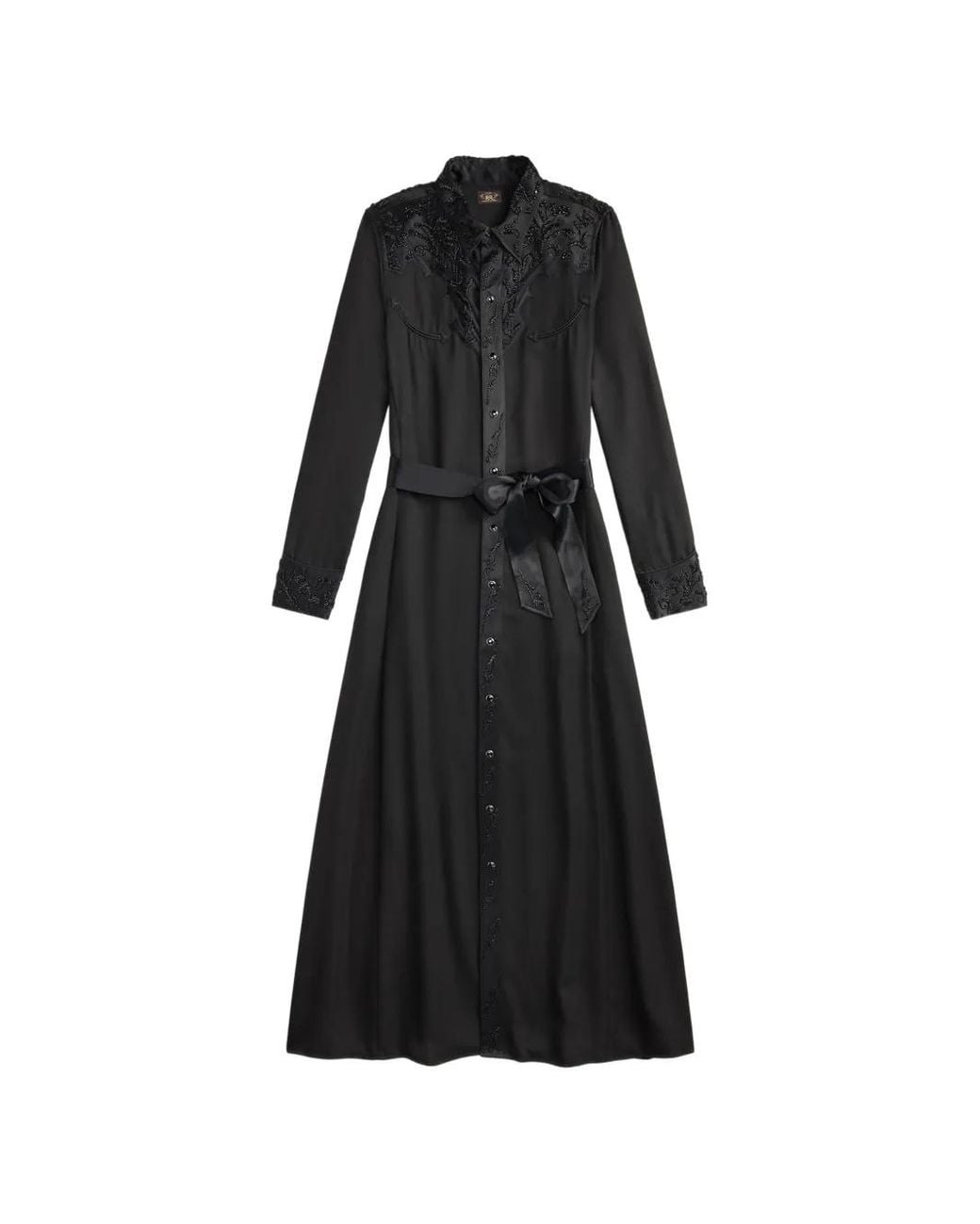 RRL Black Beaded Dress