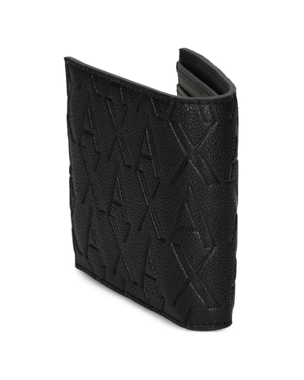 ARMANI EXCHANGE Black Logo-Embossed Wallet for men