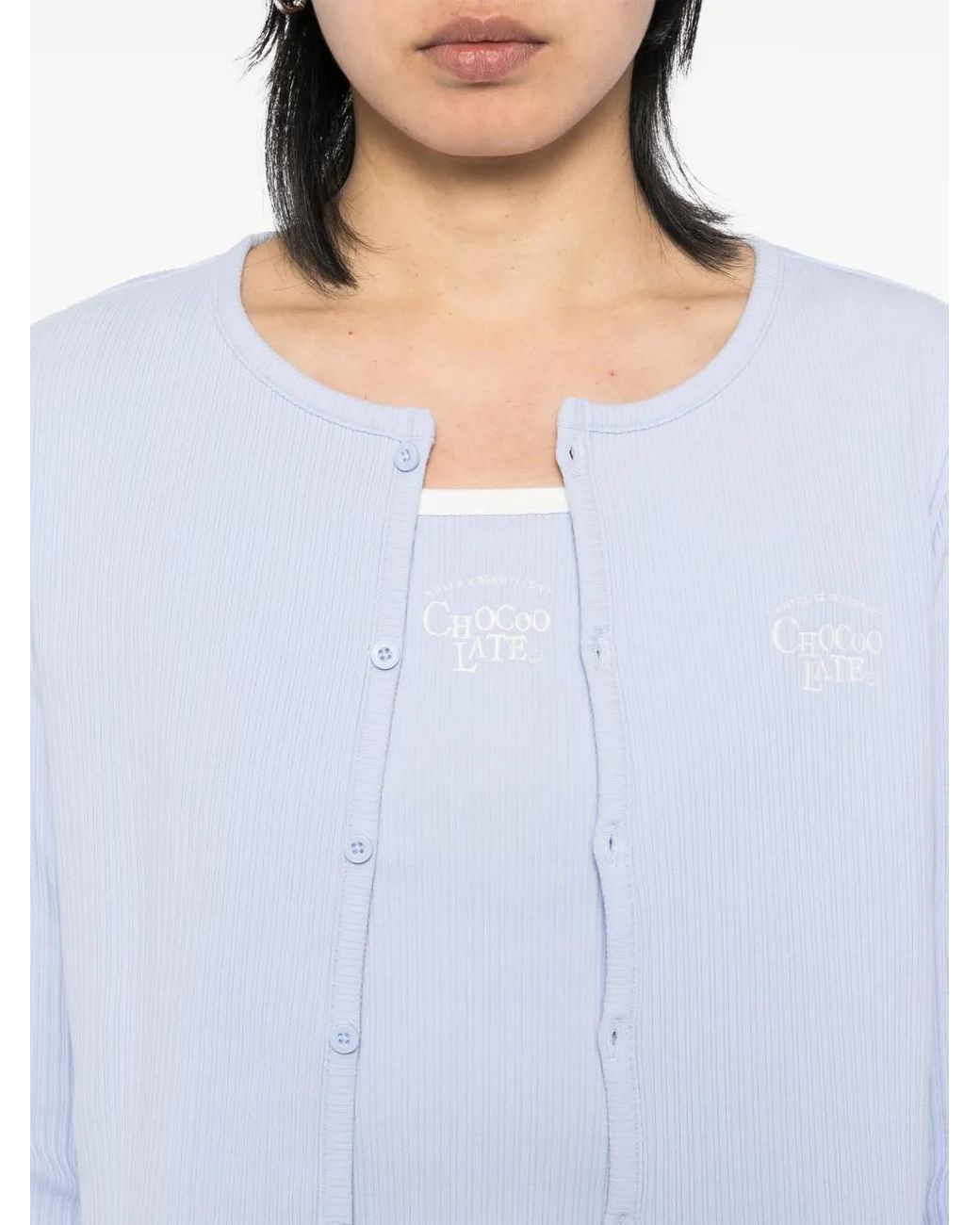 Chocoolate White Logo-Embroidered Top