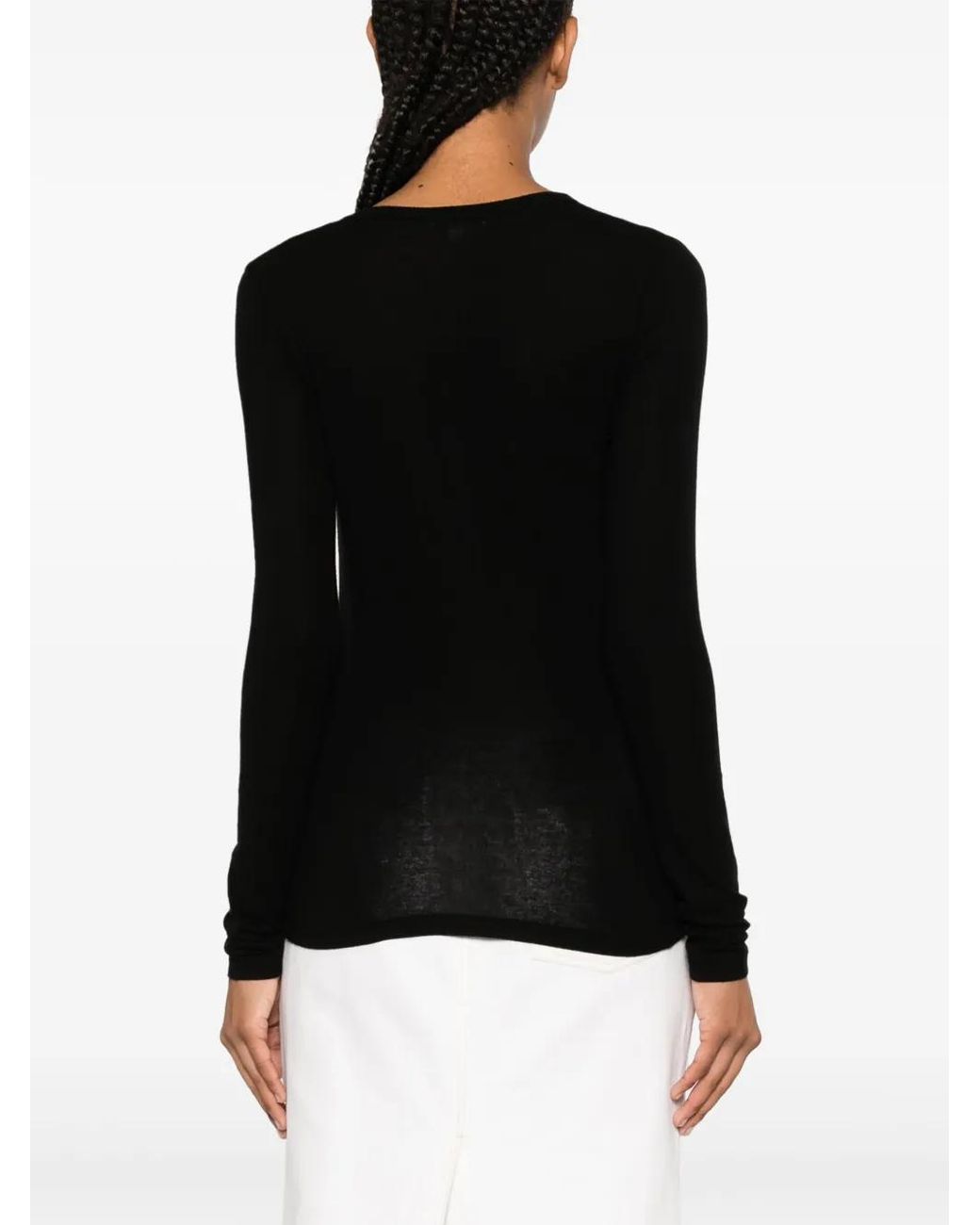 Agolde Black Scoop-Neck Lyocell-Blend Jumper