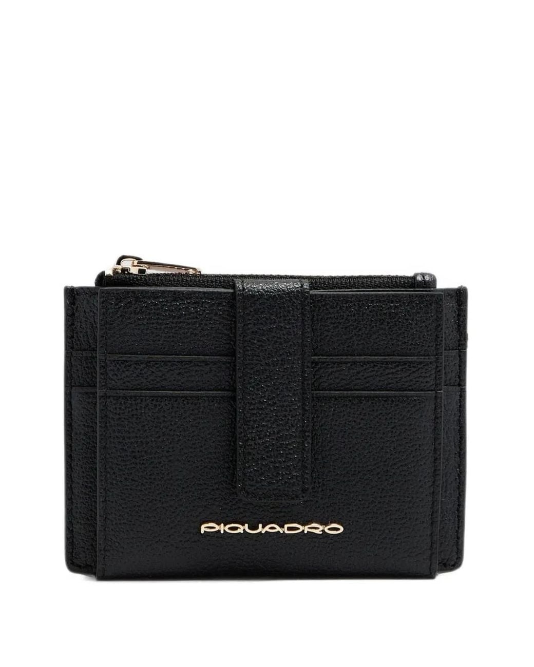 Piquadro Black Patricia Grained-Texture Wallet