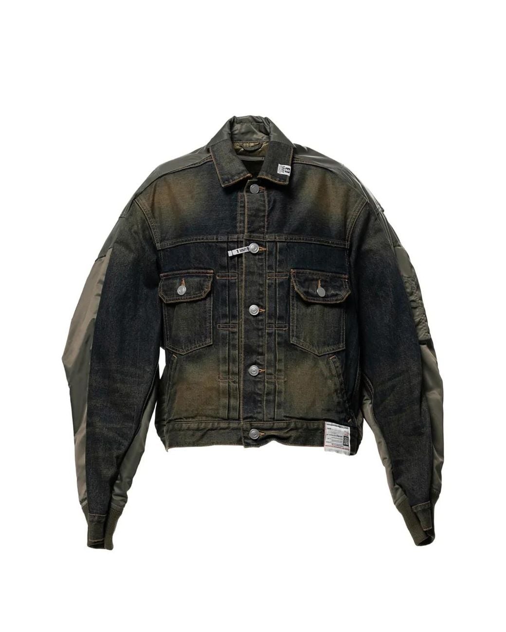 Maison Mihara Yasuhiro Black Panelled Denim Jacket for men