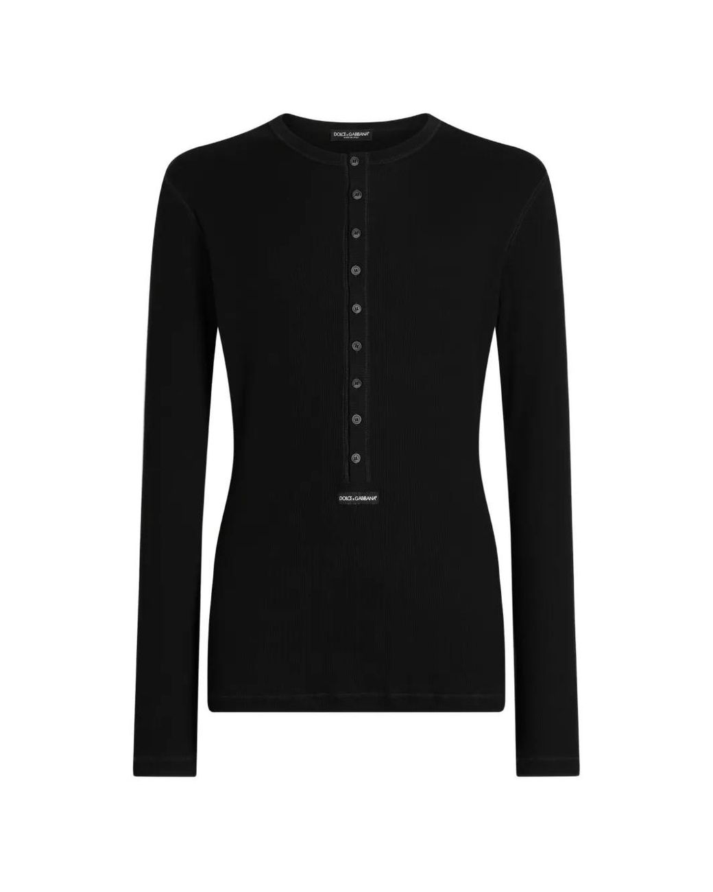 Dolce & Gabbana Black Serafino T-Shirt for men