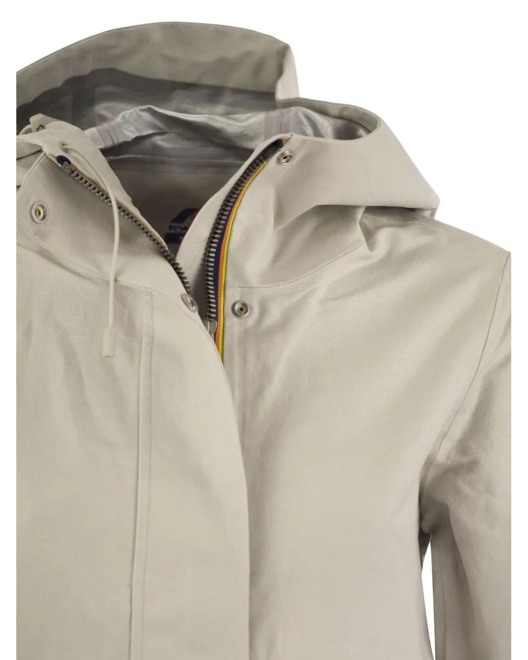 K-Way Gray Hooded Flap-Pocket Jacket