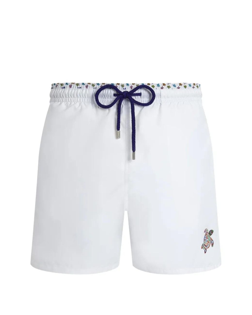 Vilebrequin Blue Turtle-Embroidery Drawstring Swim Shorts for men