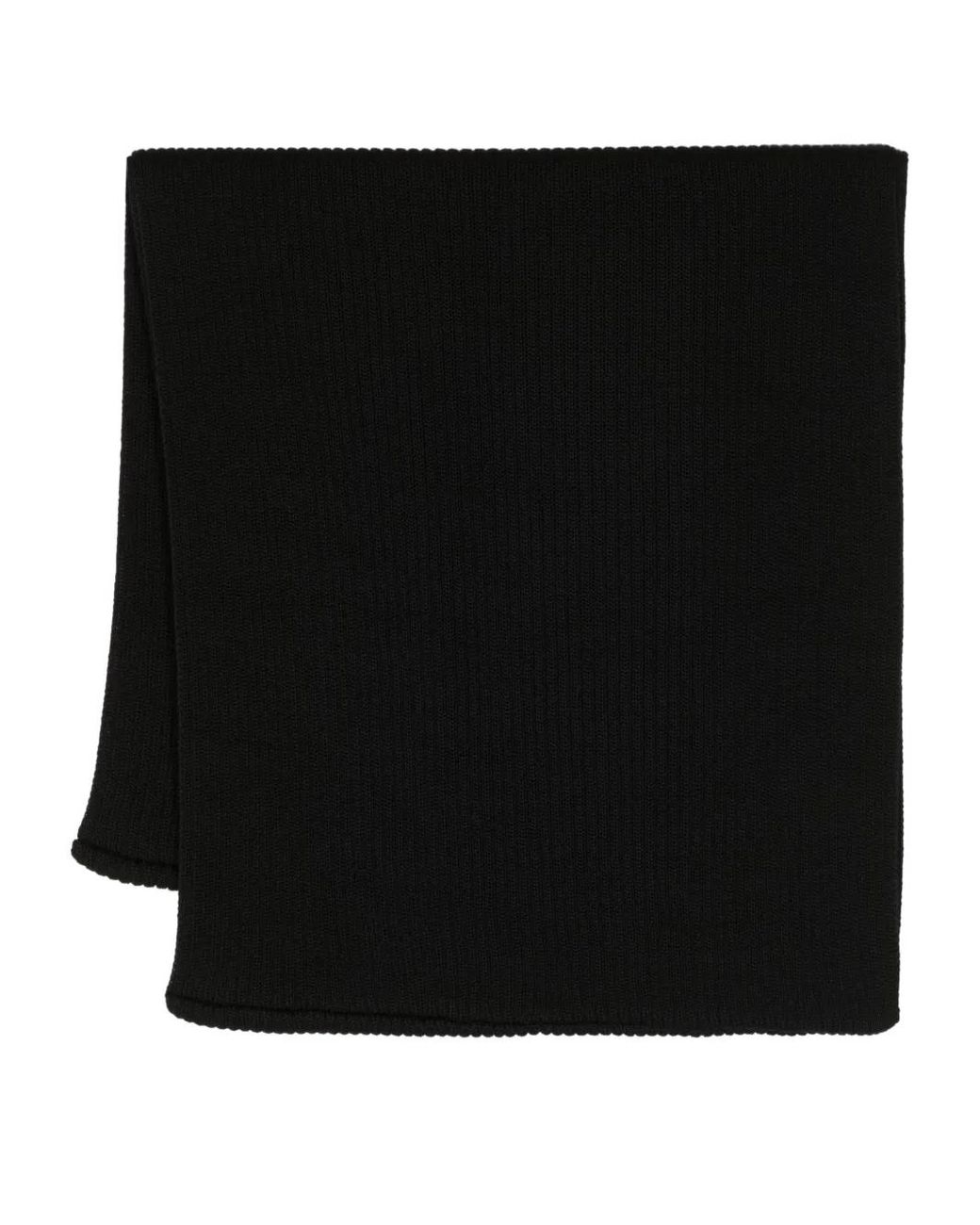 Julius Black Ribbed Circular-Design Scarf for men