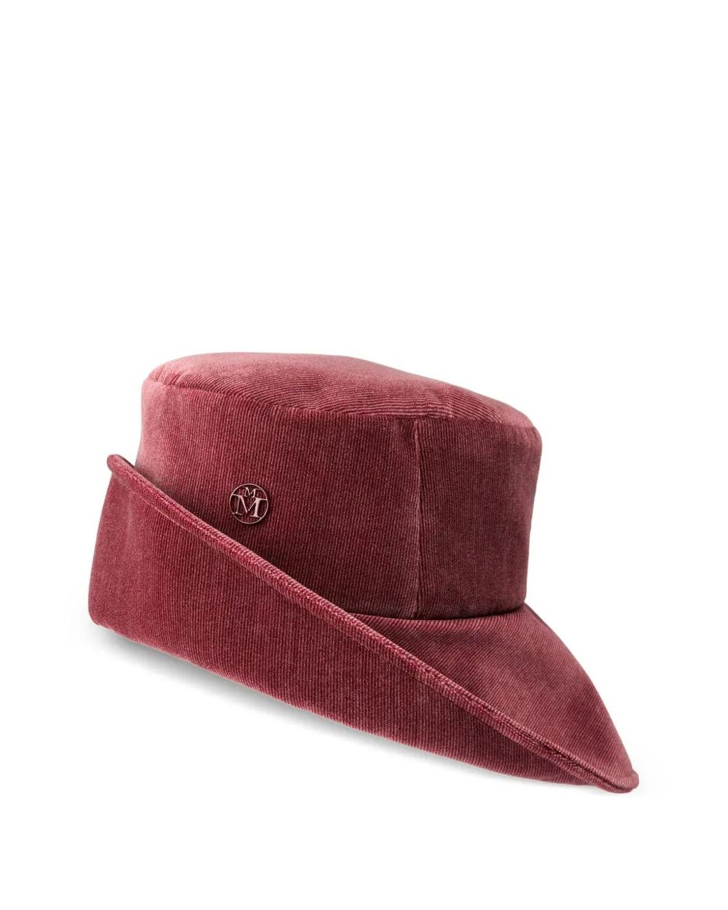 Maison Michel Red Chapeau Paulina En Velours Côtelé