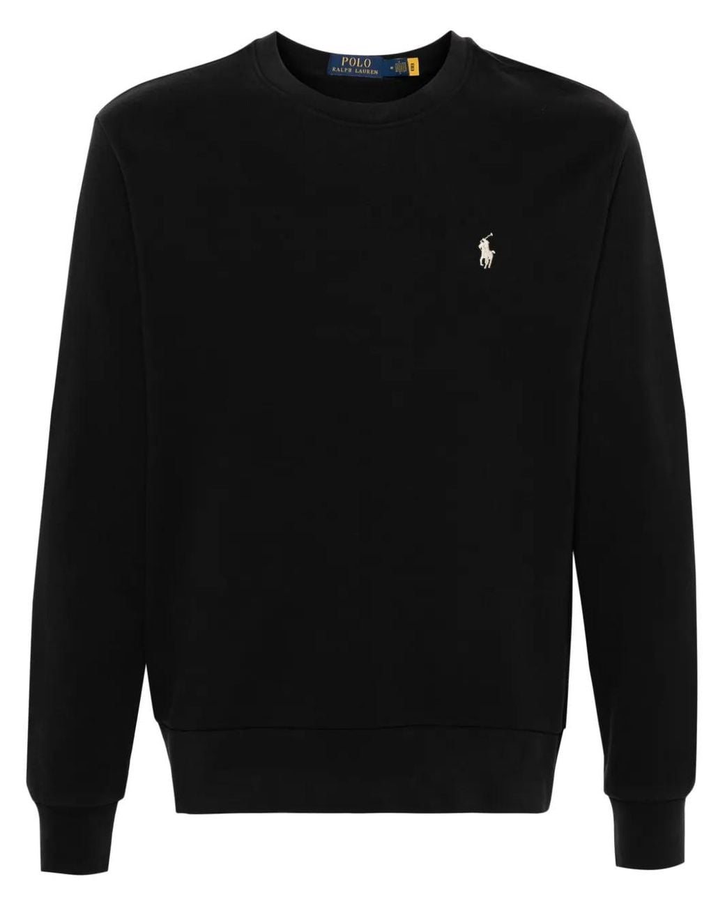 Polo Ralph Lauren Black Loopback Fleece Sweatshirt for men
