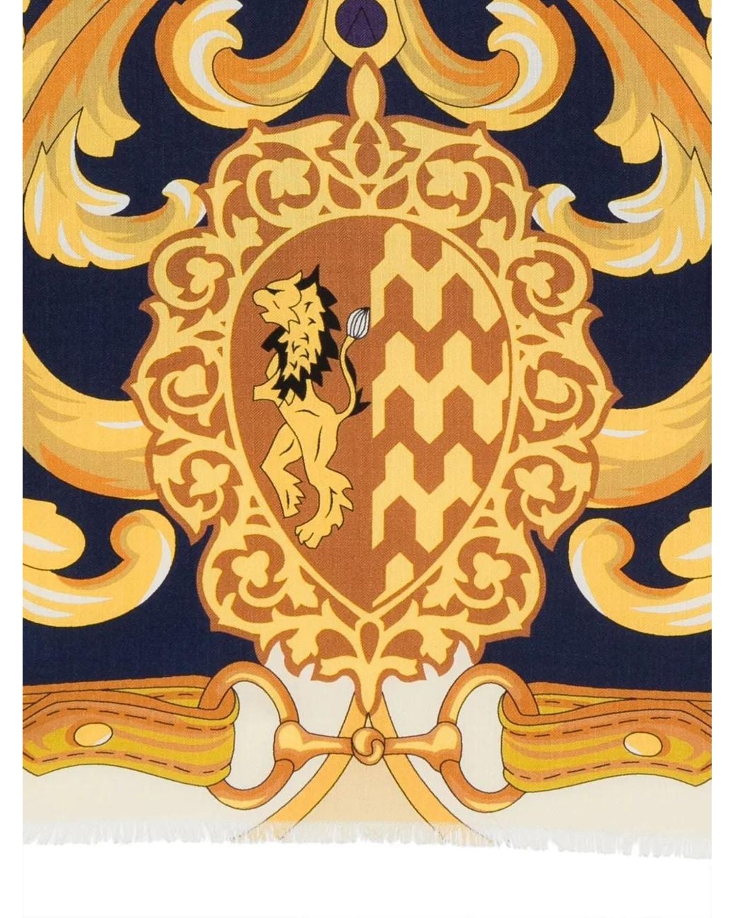 Aspinal Yellow Printed Silk Scarf