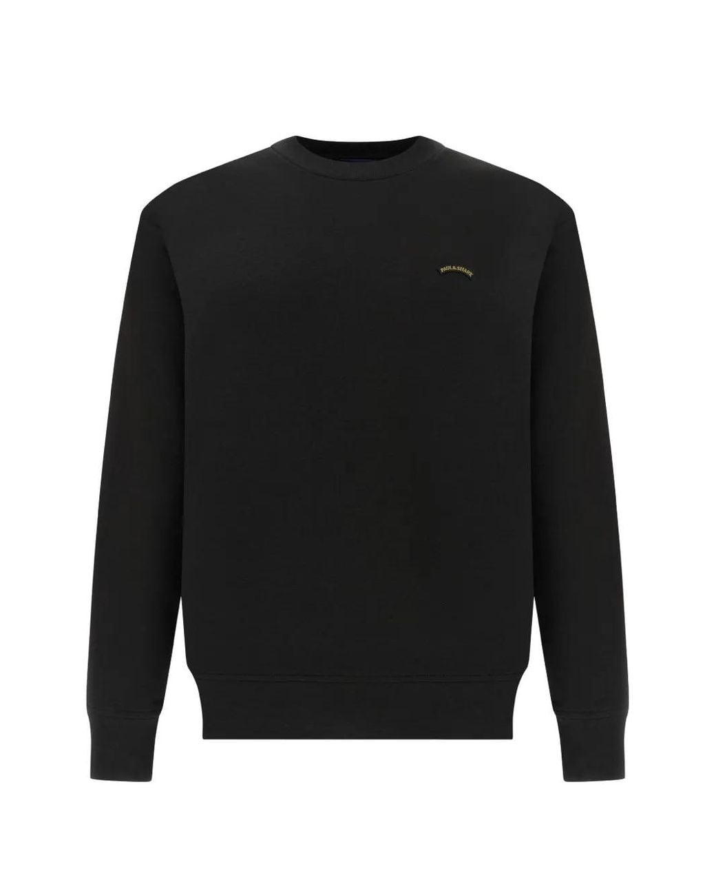 Paul & Shark Black Crew-Neck Cotton Sweatshirt for men