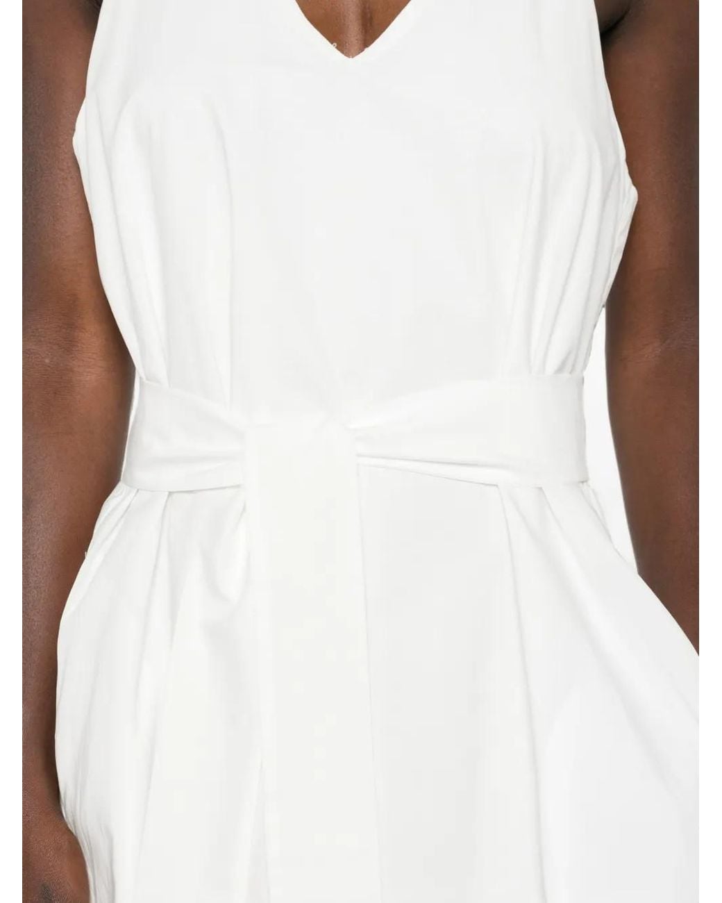 MOUTAKI White V-Neck Maxi Dress