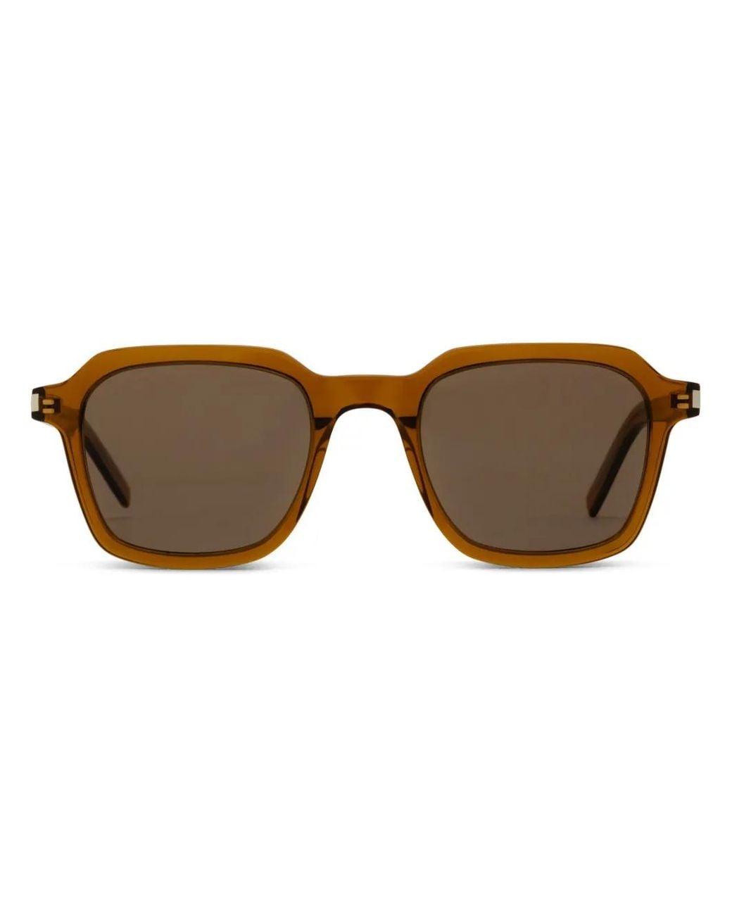 Saint Laurent Brown Logo-Print Sunglasses