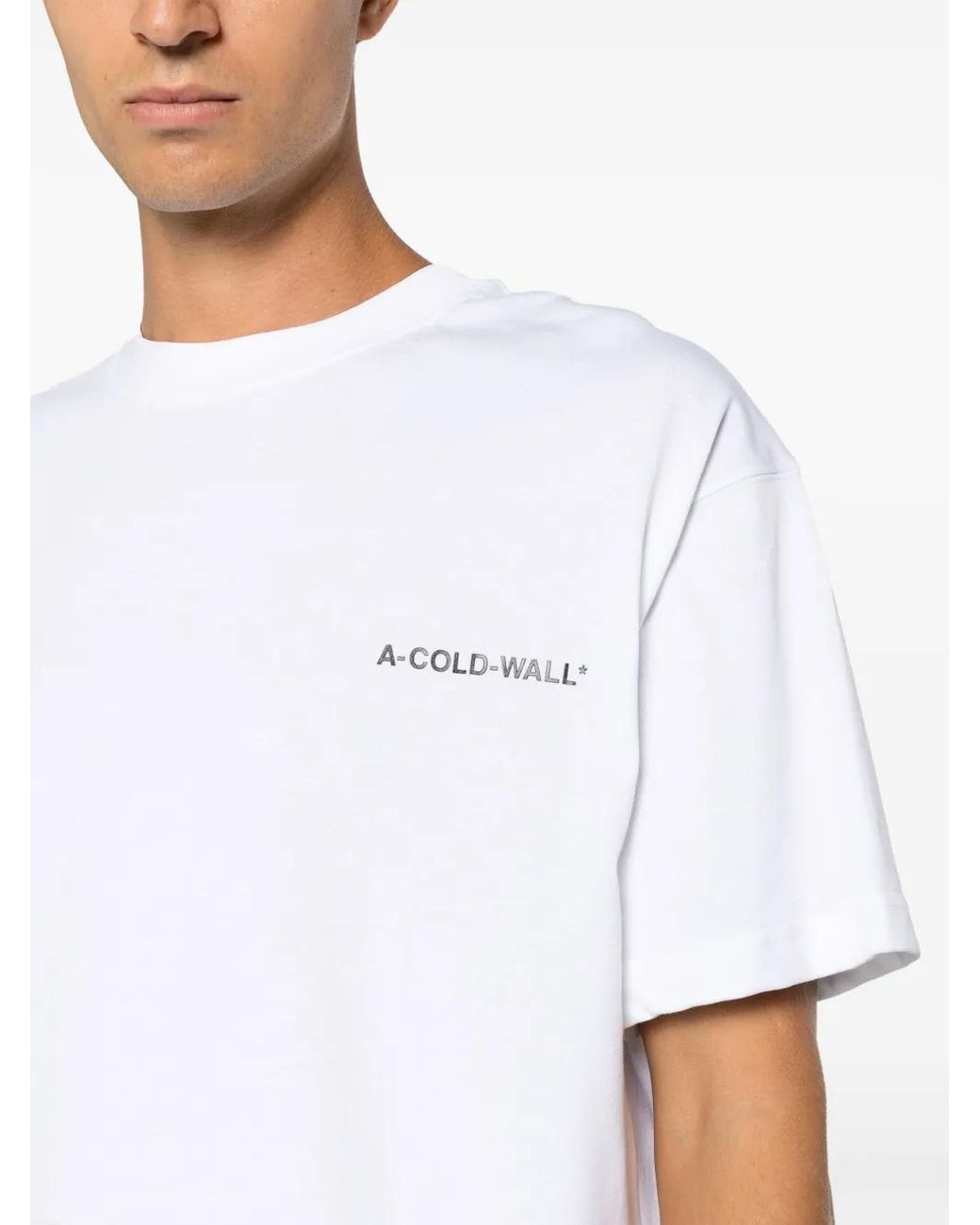 A_COLD_WALL* White Logo-Print Cotton T-Shirt for men