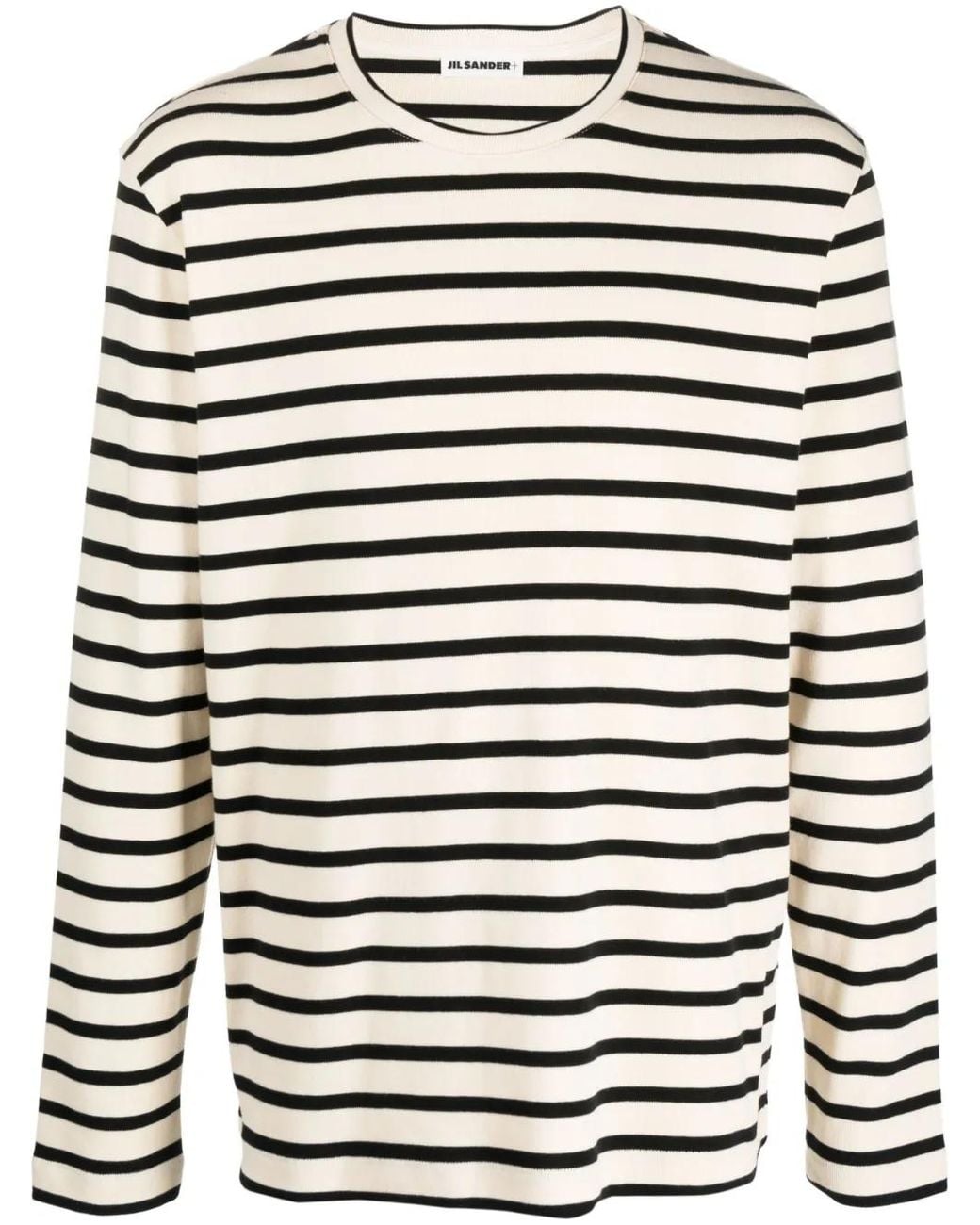 Jil Sander White Crew Neck Long Sleeves Cotton Sweatshirts for men