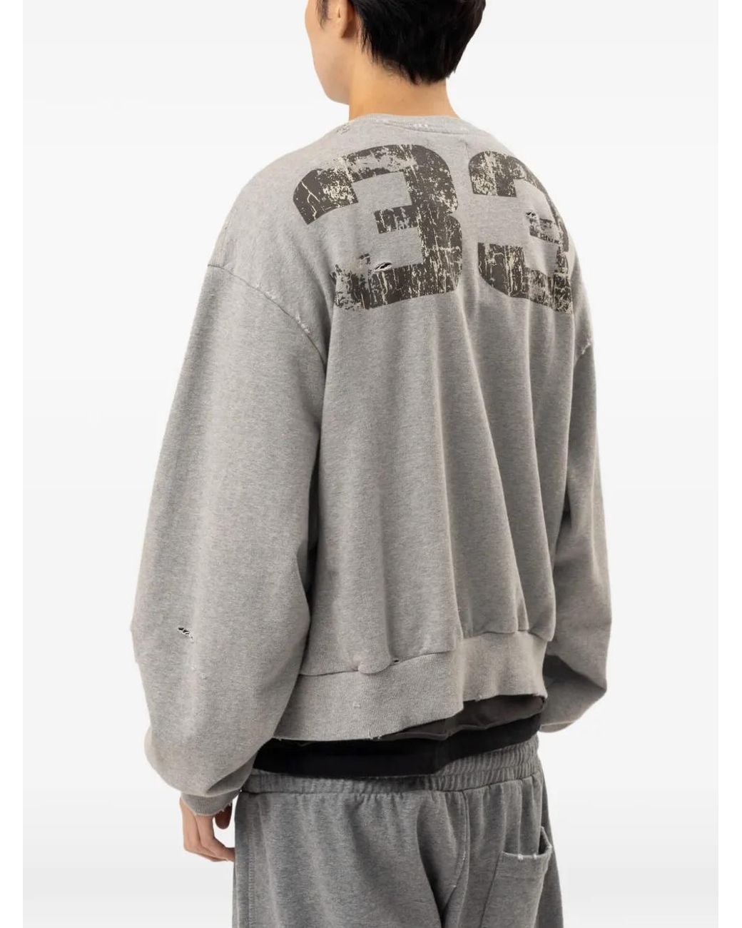 Protocol Index Gray Graphic-Print Button-Up Sweatshirt for men