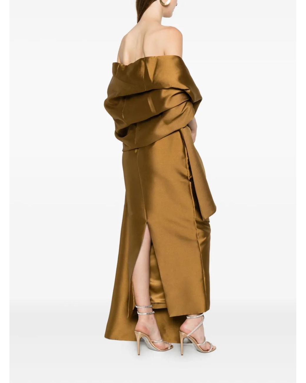 Solace London Renee Maxi Dress in Brown | Lyst