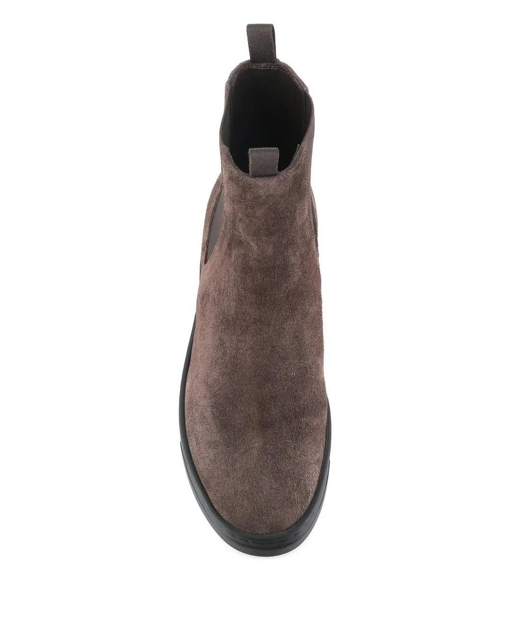 Officine Creative Brown Suede Pull-Tab Chelsea Boots