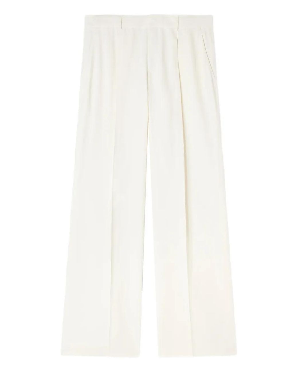 Sandro White Concealed-Fastening Trousers for men