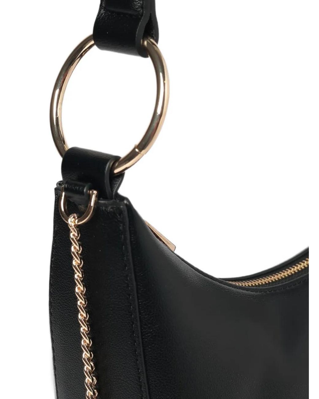 Twinset Chain-Link Ring-Detail Shoulder Bag in Black | Lyst