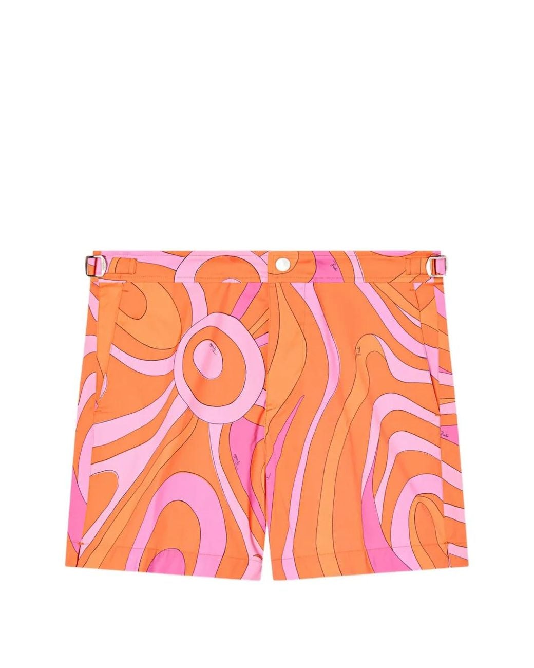 Emilio Pucci Pink Marmo-Print Swim Shorts for men