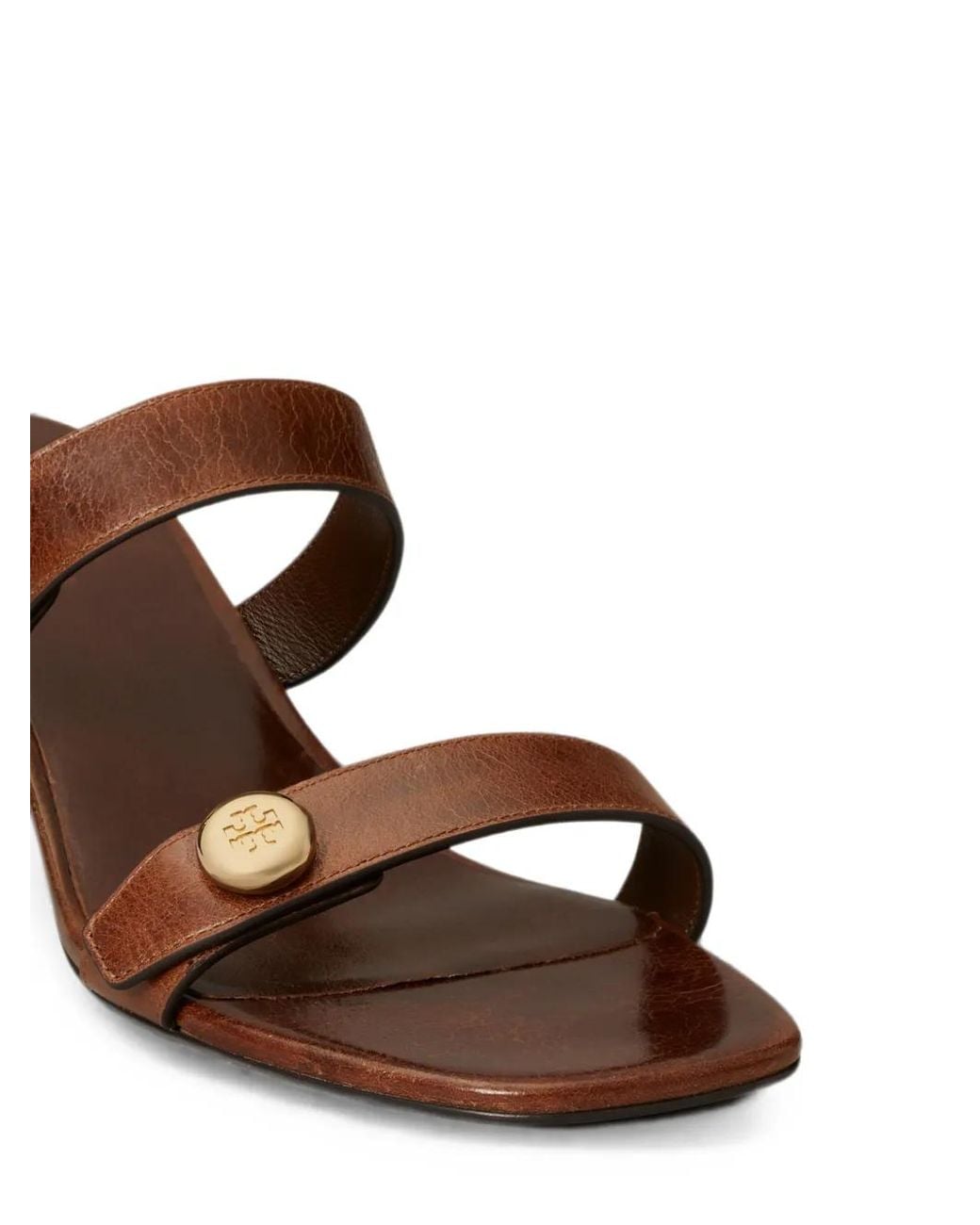 Tory Burch White Romy Logo-Button Sandals