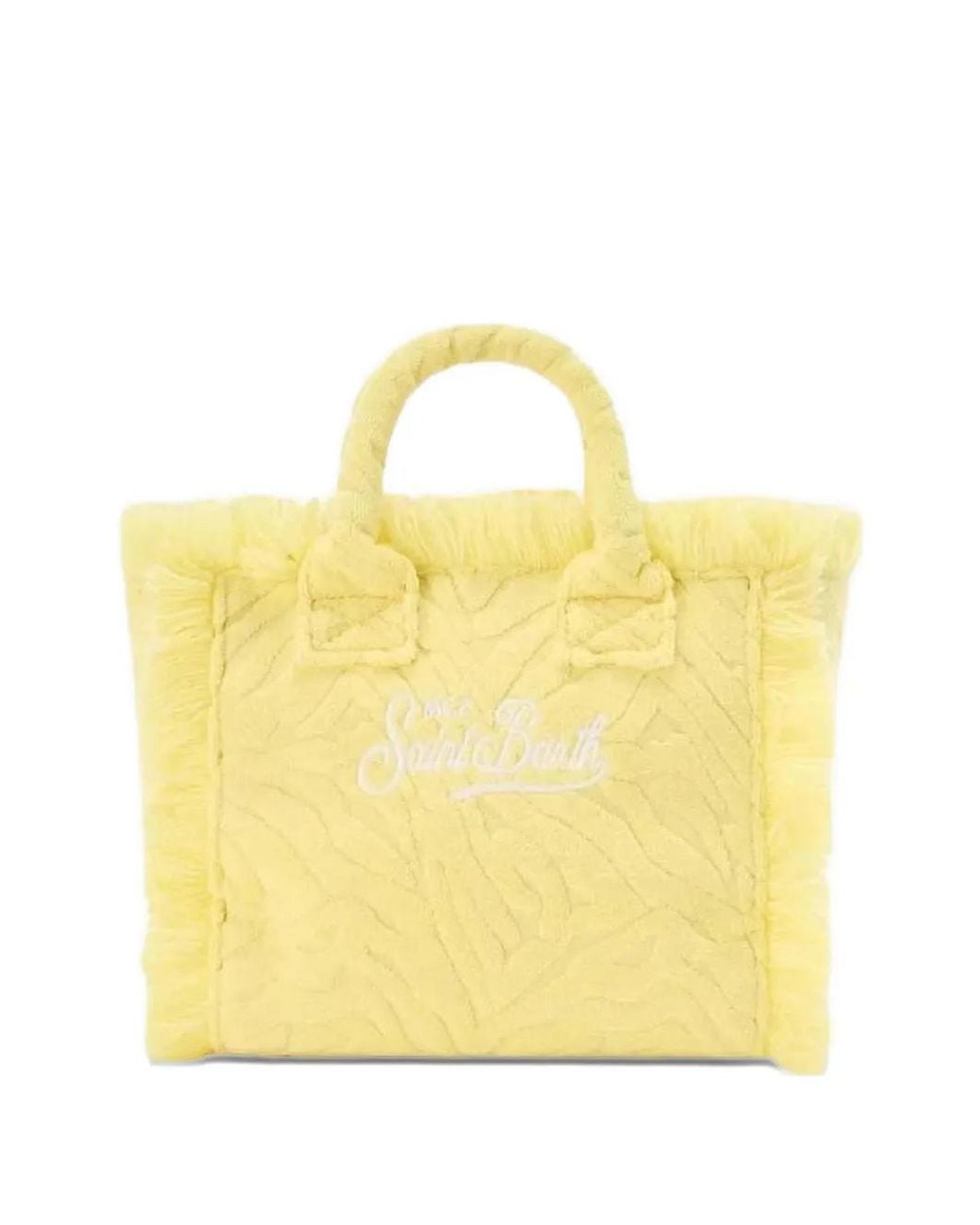 Mc2 Saint Barth Yellow Colette Zebra-Embossed Tote Bag