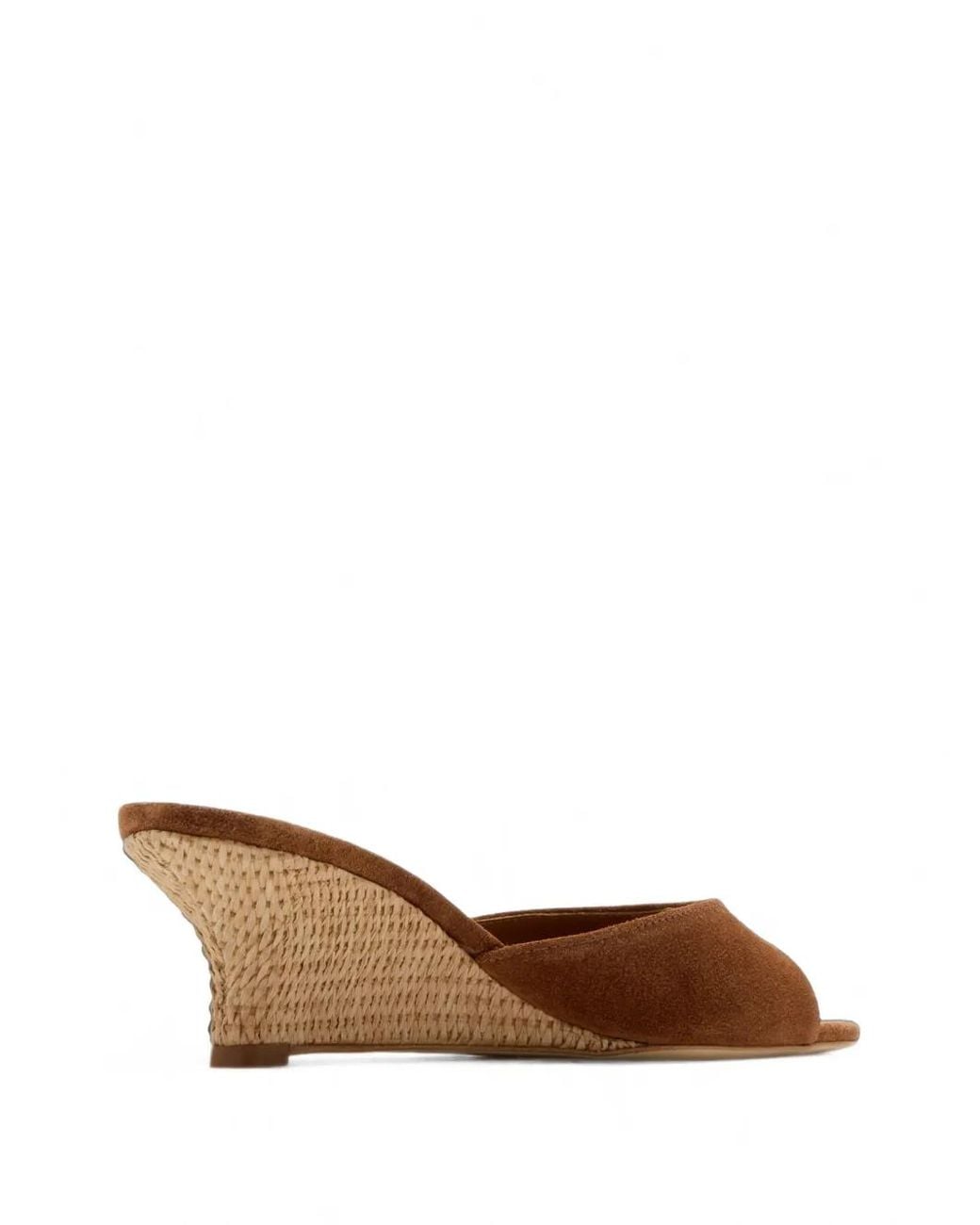 Staud Brown Woven Wedge Mules